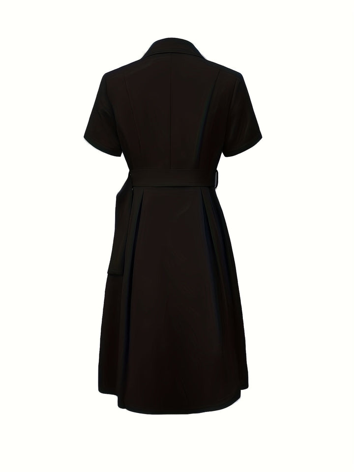 Celina Bloom - Elegant Black A-Line Dress