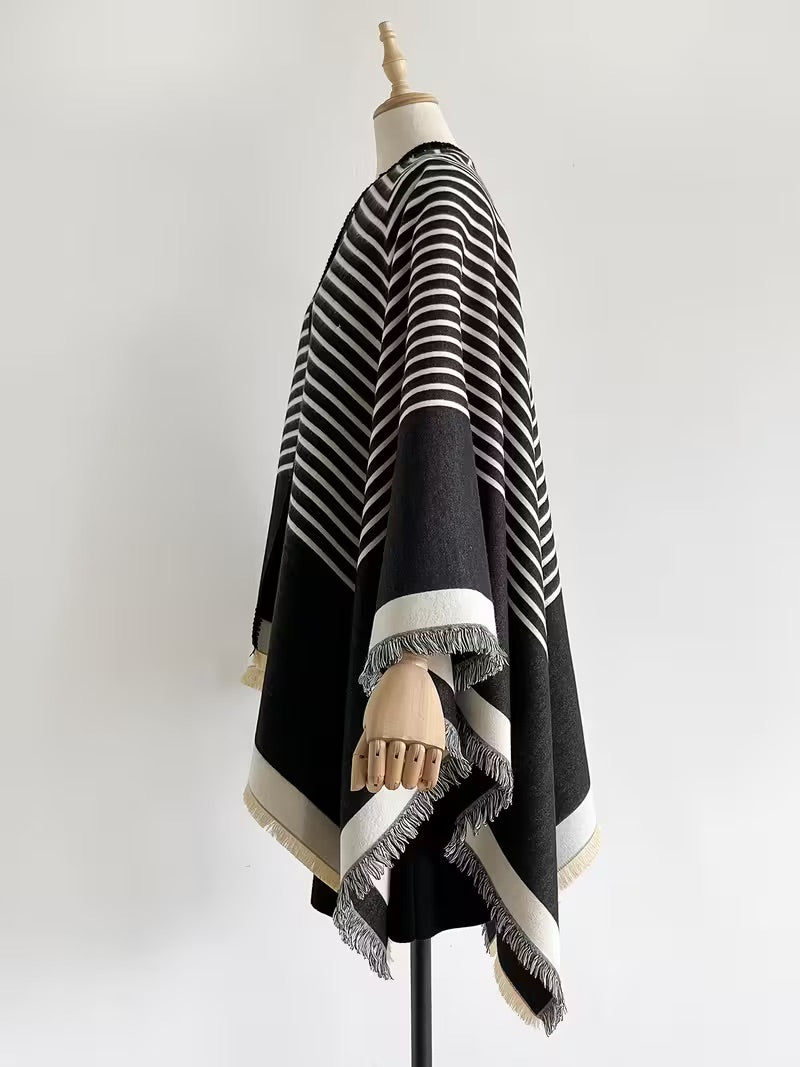 Taisija™ | Écharpe Jacquard Réversible Rayée