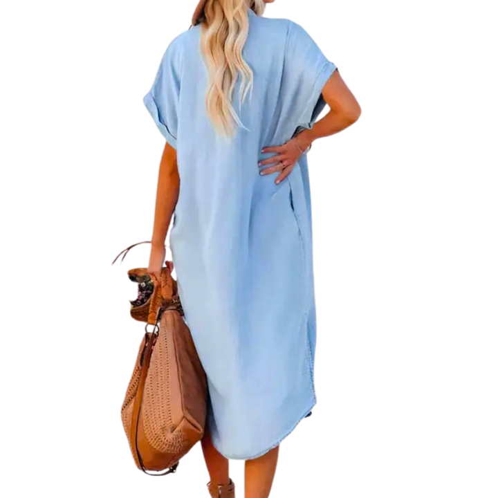XYZA™ – Robe Midi Intemporelle à Coupe Ample et Flatteuse