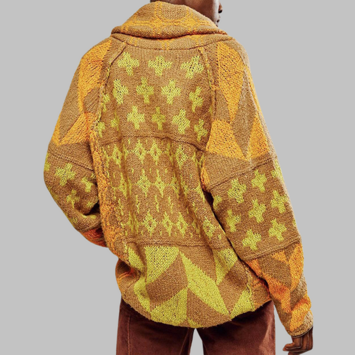 PORTIA™ – Cardigan Oversize Vintage à Boutons avec Col et Manches Longues