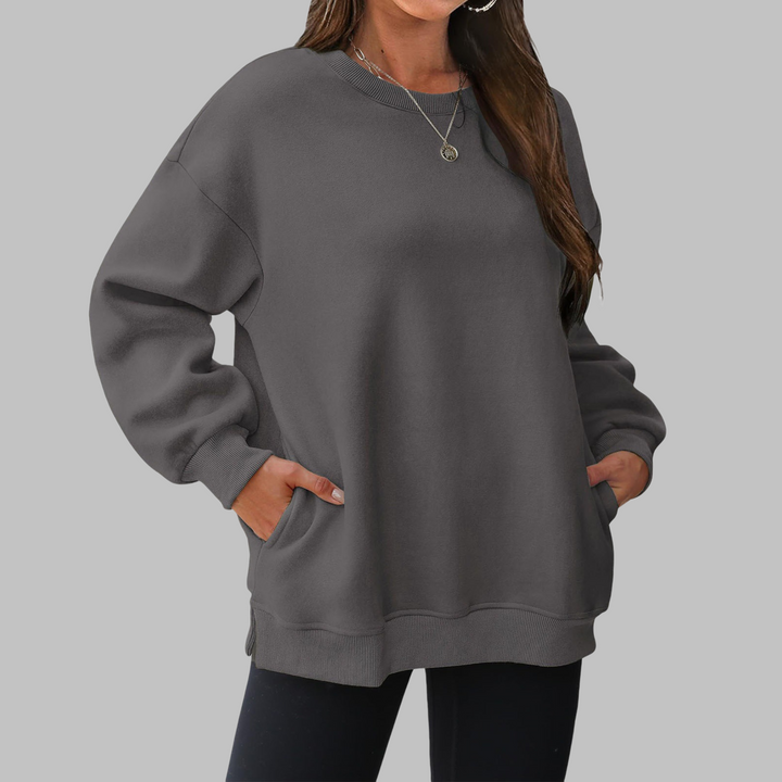 MEDGI™ – Pull Oversize Décontracté à Col Rond et Manches Longues