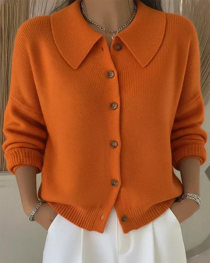 Vega | Shirt Collar Knit Cardigan