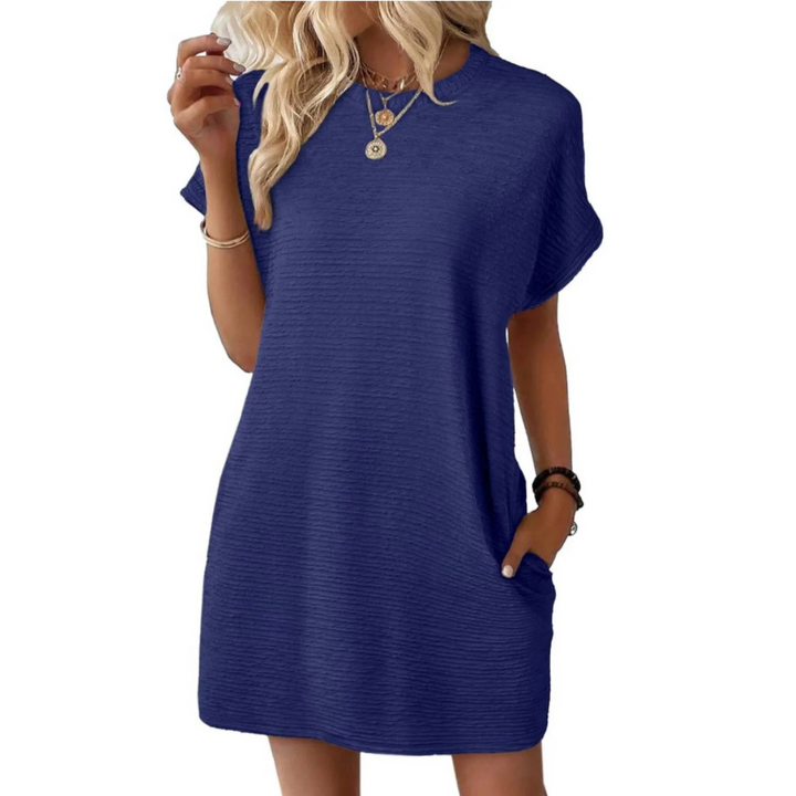 EVASHA™ – Robe d'été décontractée minimaliste à encolure ronde