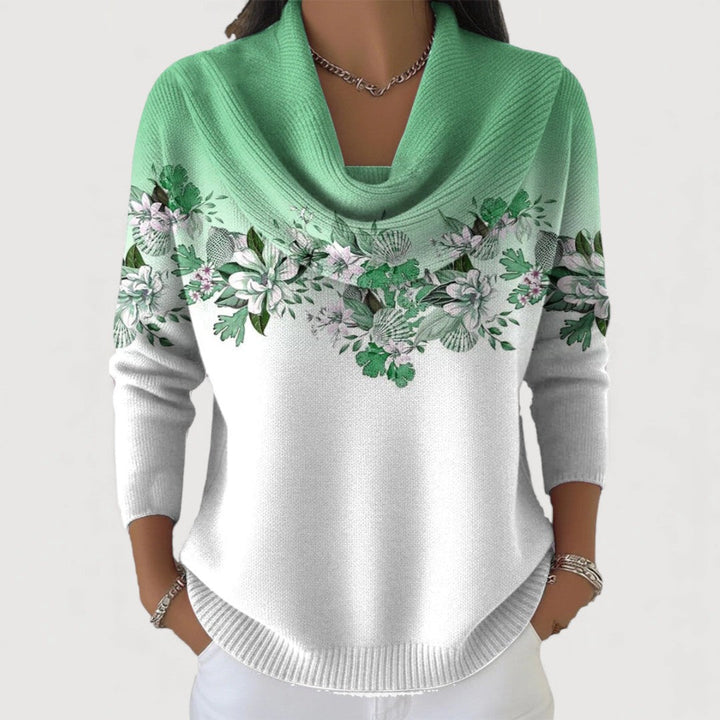 Alba | Floral Roll Neck Jumper