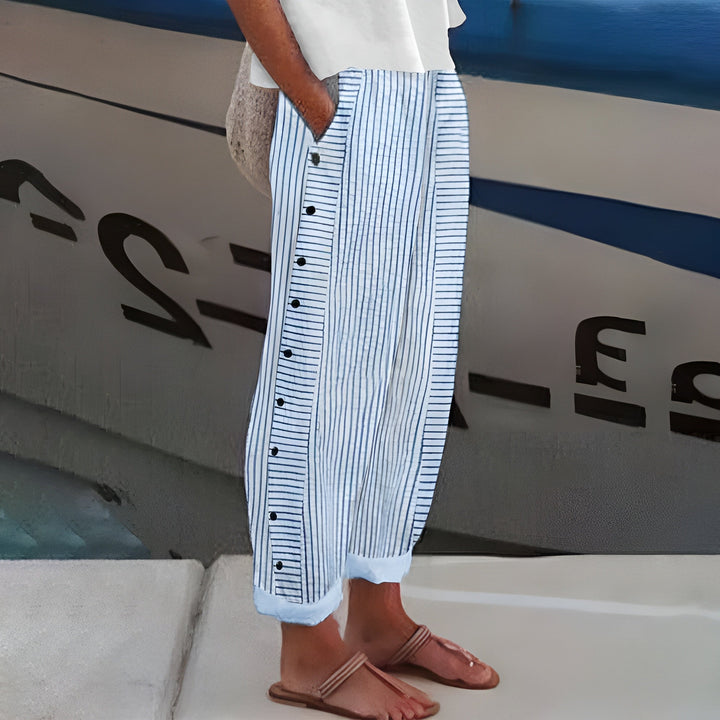Dagny | Pantalon Rayé Chic d'Été