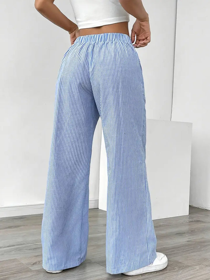 Elise™ Pantalon Rayé Décontracté
