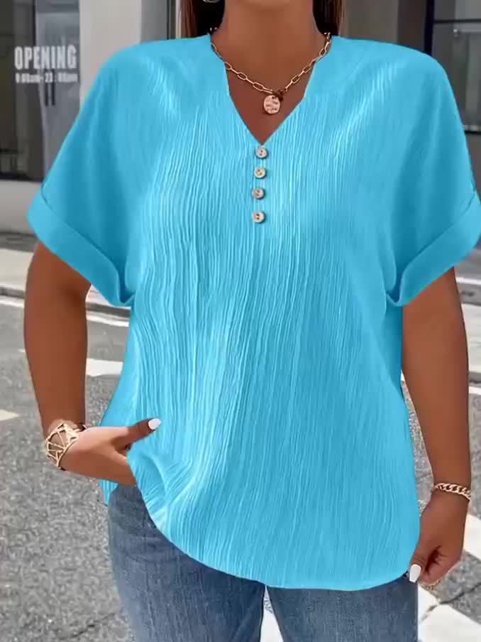 Elara™ | Blouse plissée en V de luxe