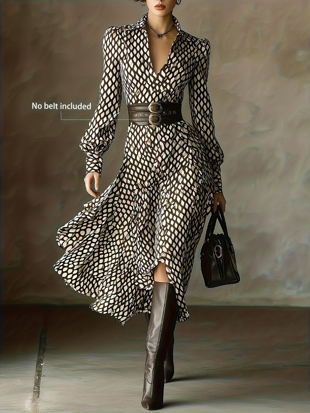 Zara lizzy | Vintage Rhombus Print Dress