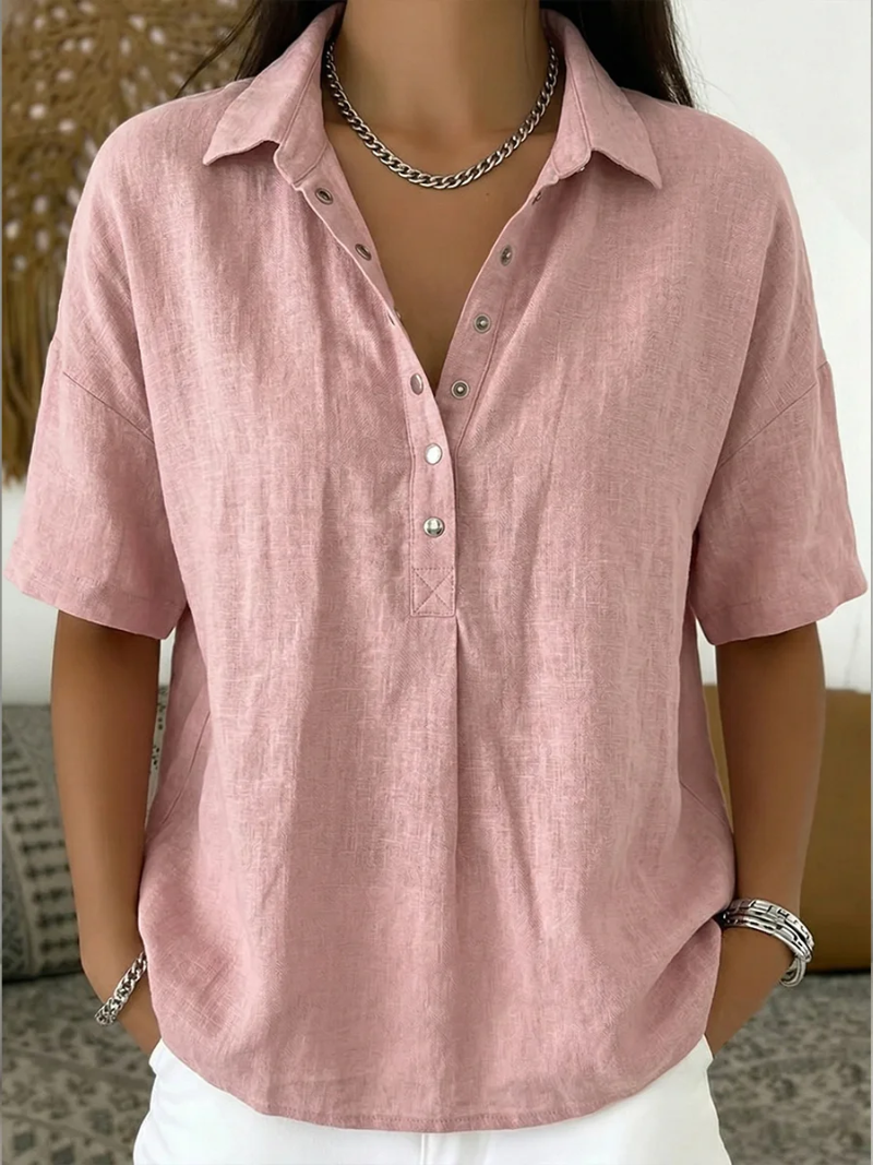 Willow | Blouse élégante à col classique et boutons raffinés