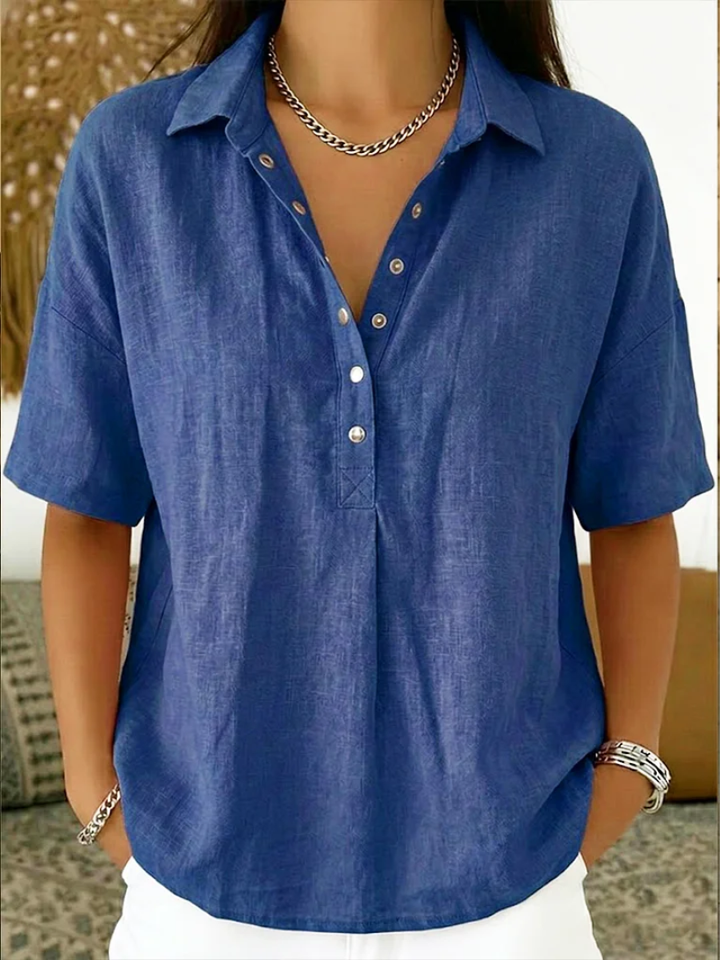 Willow | Blouse élégante à col classique et boutons raffinés