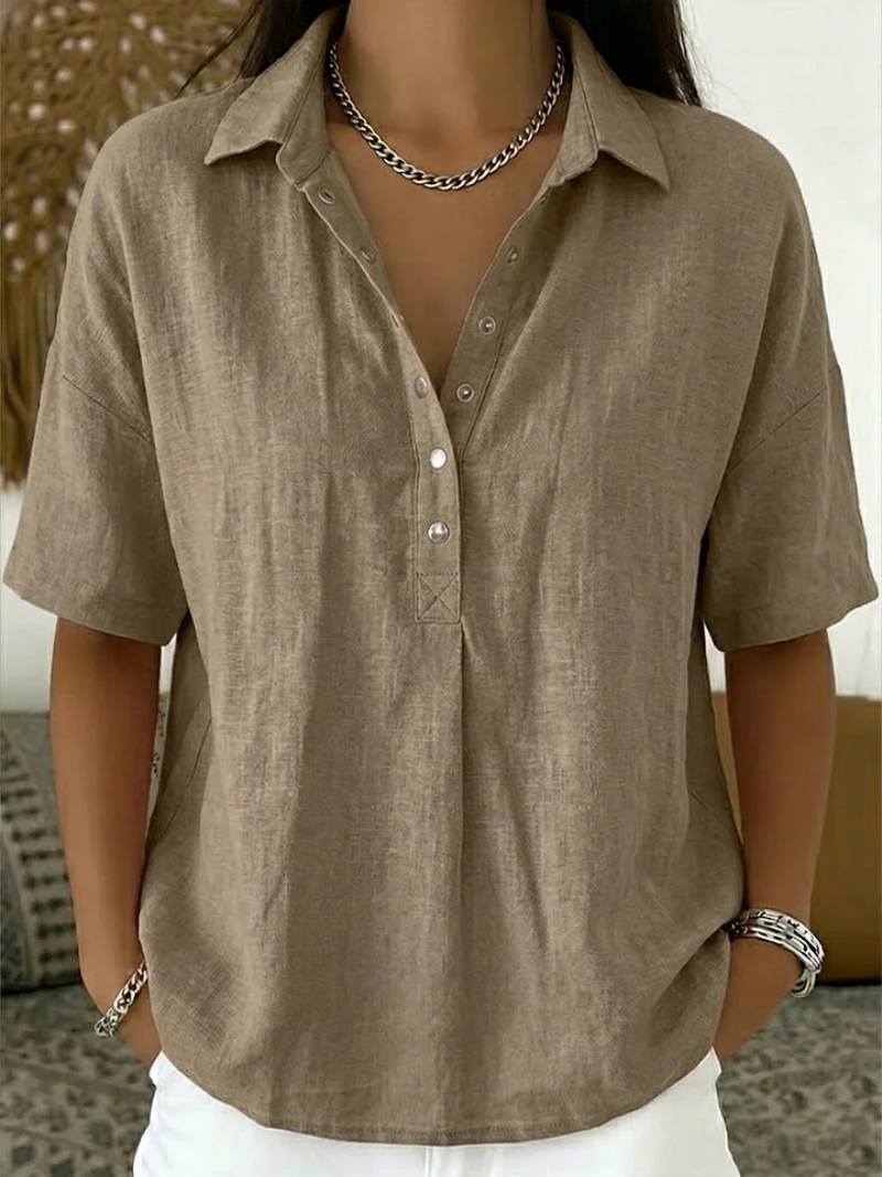 Willow | Blouse élégante à col classique et boutons raffinés