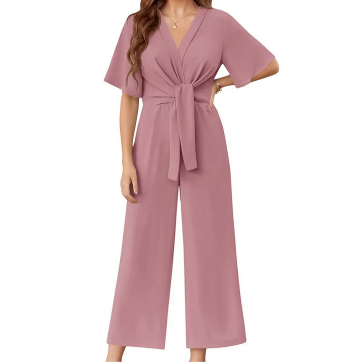 GABRIELLA™ – Combinaison d’Été Élégante à Nœud Taille Flatteur