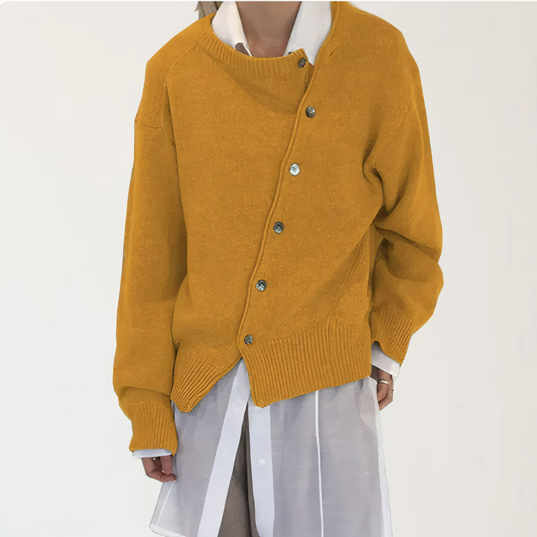 Éloria™ – Cardigan Asymétrique en Maille Élégante à Coupe Flatteuse