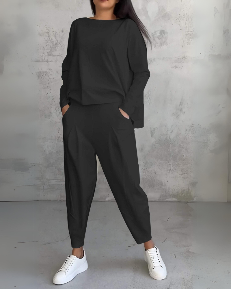 Ensemble de Salon Élégant Jackquelin™ | Haut et Pantalon Chic Assortis