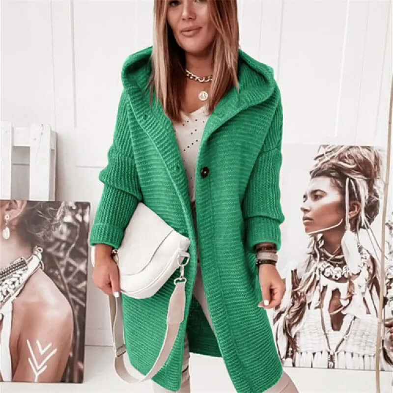 SÉLINE™ – Cardigan Luxe à Capuche