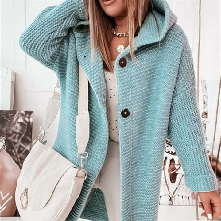 SÉLINE™ – Cardigan Luxe à Capuche