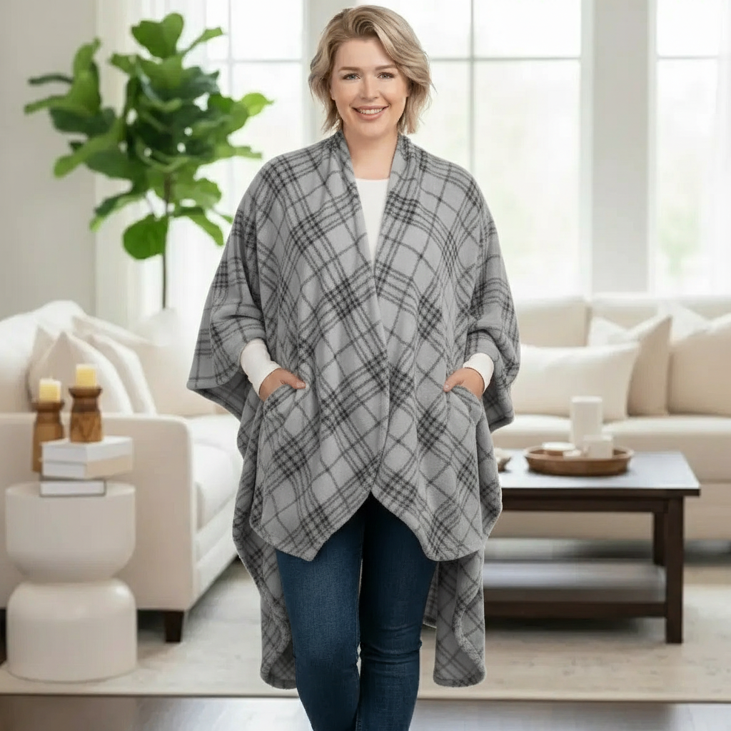 Émeline™ | Veste-Couverture à Carreaux