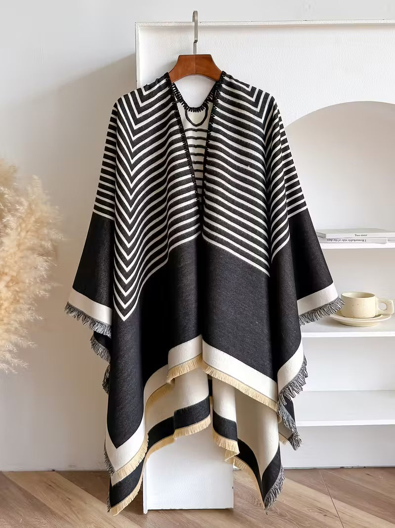 Taisija™ | Écharpe Jacquard Réversible Rayée