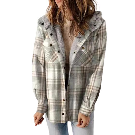 LIVIA™ – Veste à Carreaux avec Capuche pour Femmes
