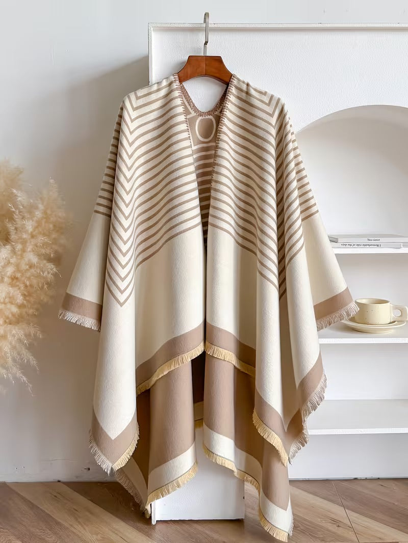 Taisija™ | Écharpe Jacquard Réversible Rayée