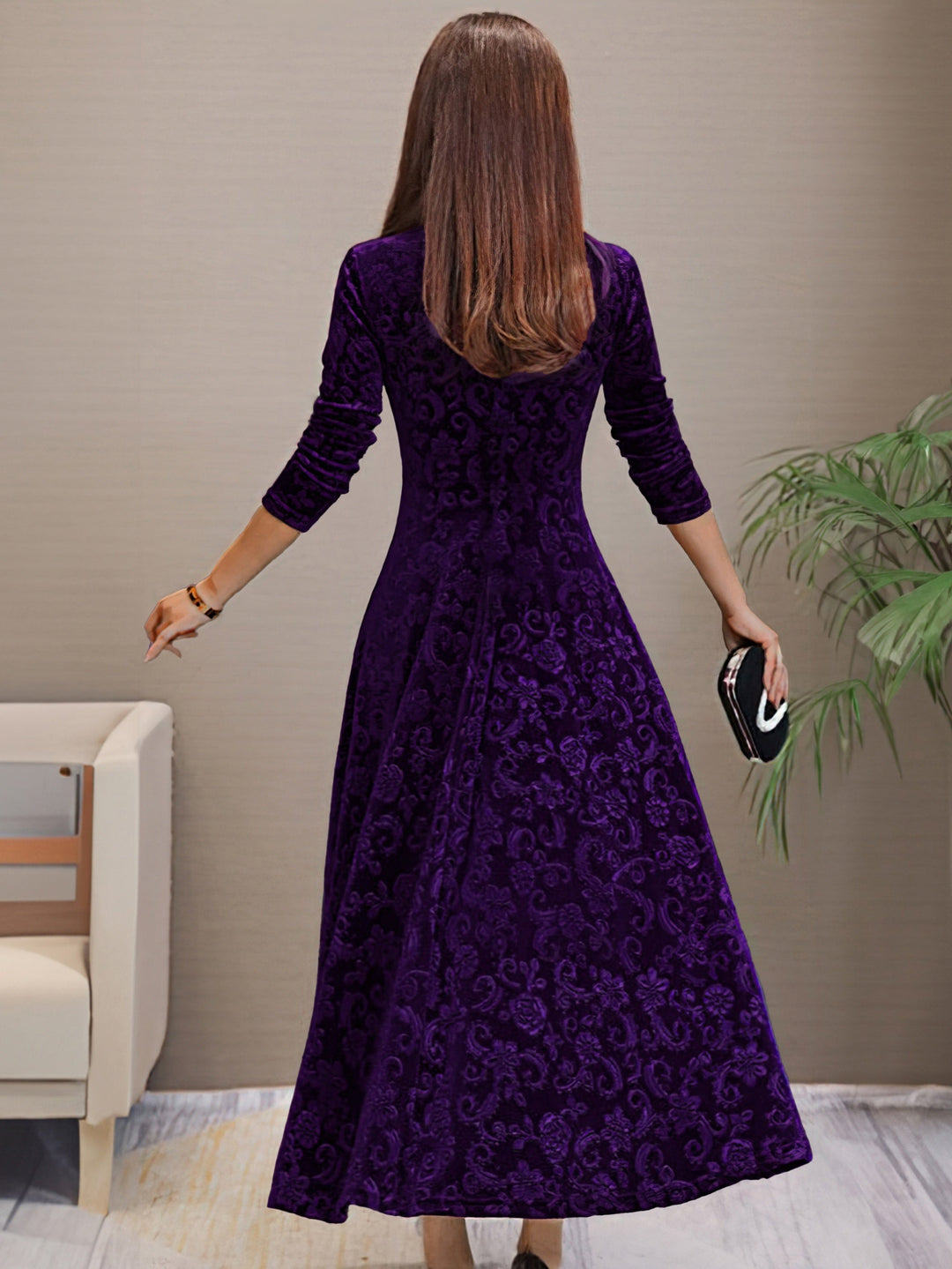 Nancy | Robe d'Élégance en Velours pour les Fêtes