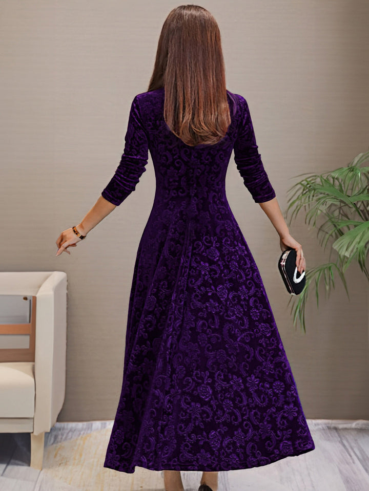 Nancy | Robe d'Élégance en Velours pour les Fêtes