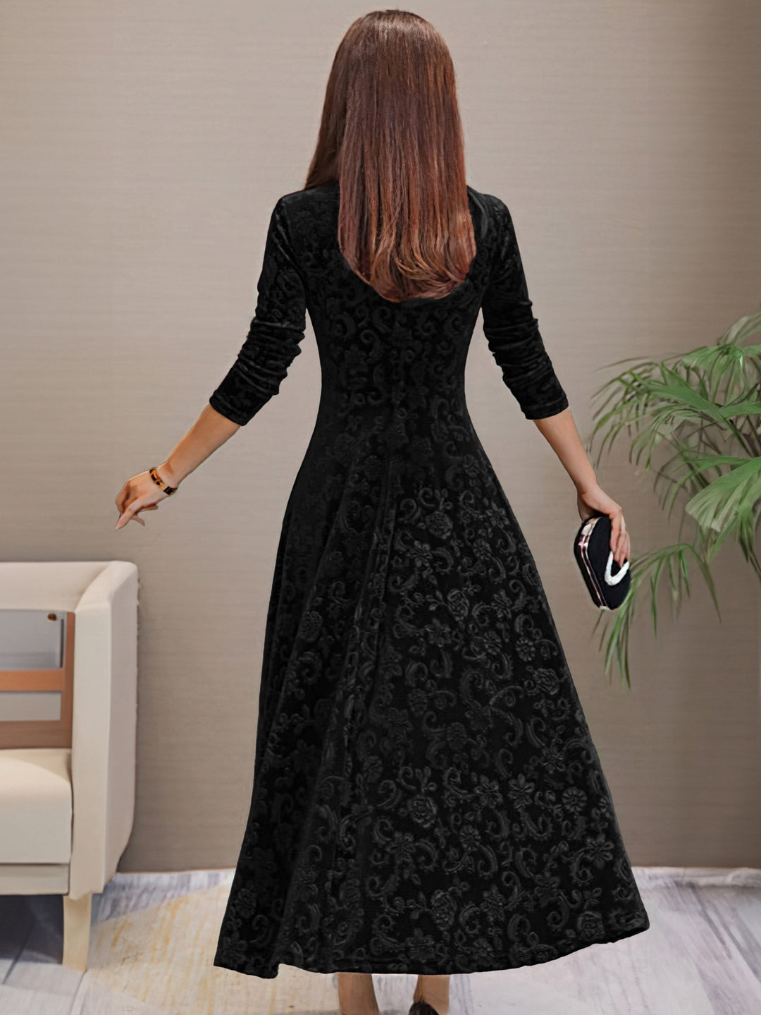 Nancy | Robe d'Élégance en Velours pour les Fêtes