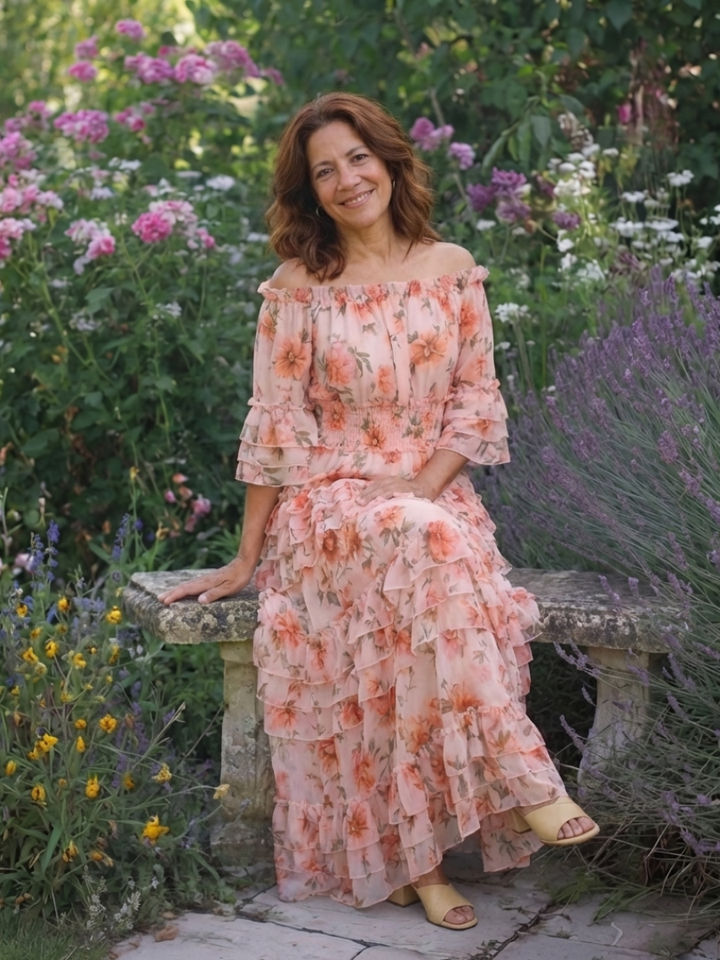 Rosalie | Floral Luxe Tummy Covering Maxi Dress