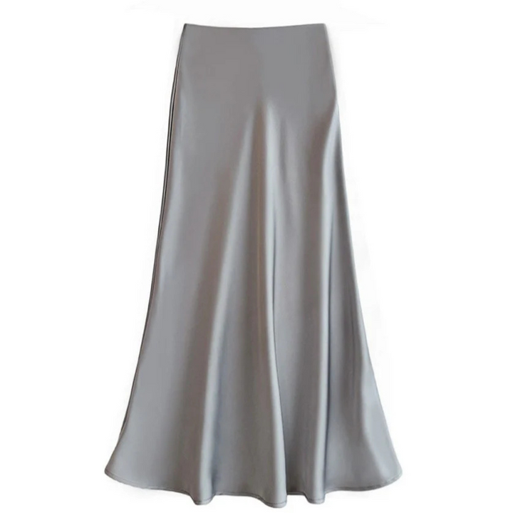 Jupe Midi Satinée | Coupe Biais | Design Taille Haute à Enfiler