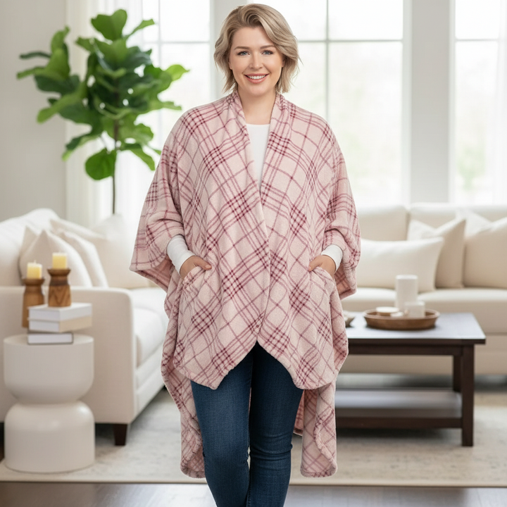 Émeline™ | Veste-Couverture à Carreaux