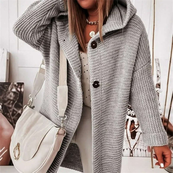 SÉLINE™ – Cardigan Luxe à Capuche