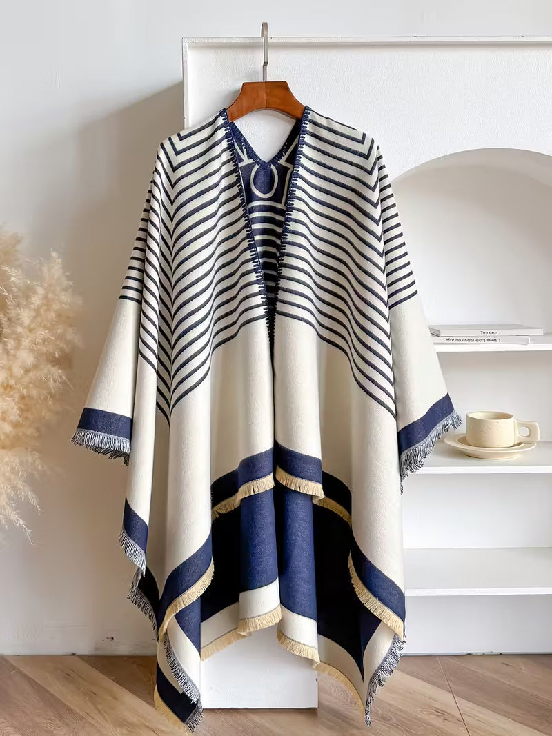 Taisija™ | Écharpe Jacquard Réversible Rayée
