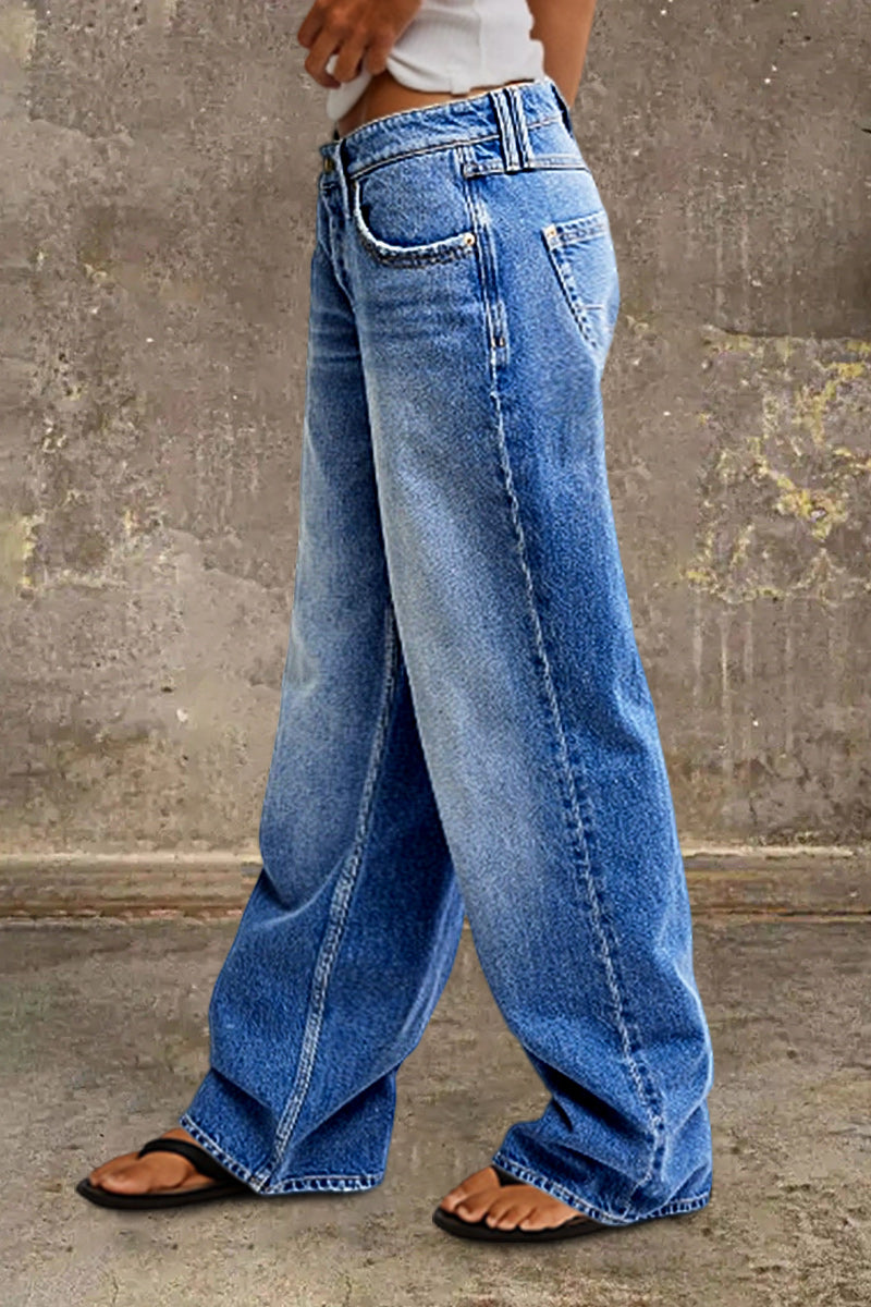 Denvara | Jeans Droit Taille Mi-Basse