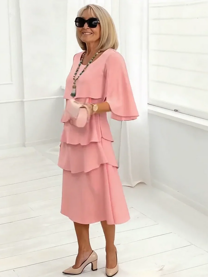 Charlotte™ | Robe midi élégante à manches fendues