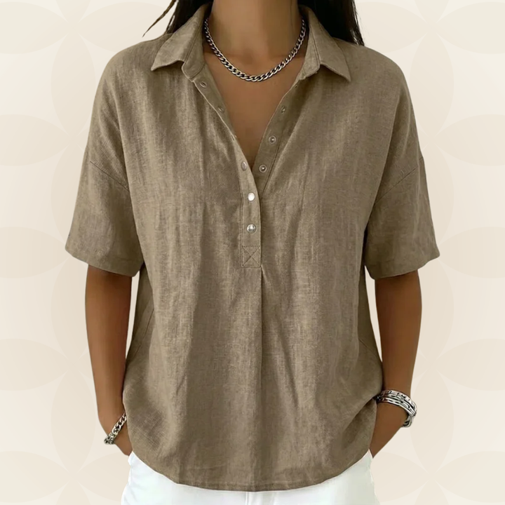 Sonja - Blouse with Collar and Button Detail
