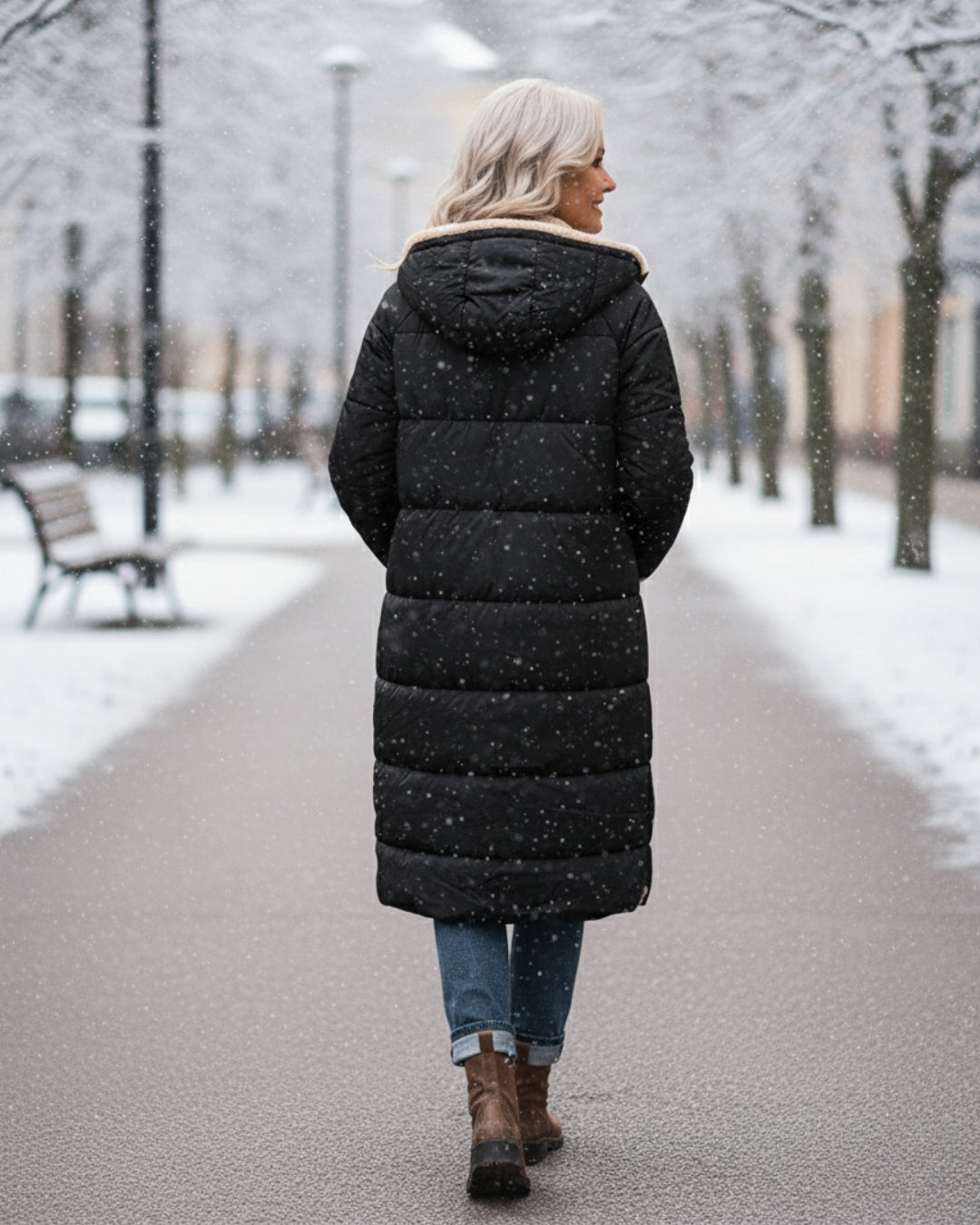 Isaline™ | Manteau d’Hiver Sherpa Réversible
