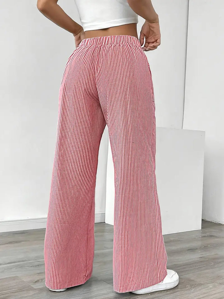 Elise™ Pantalon Rayé Décontracté