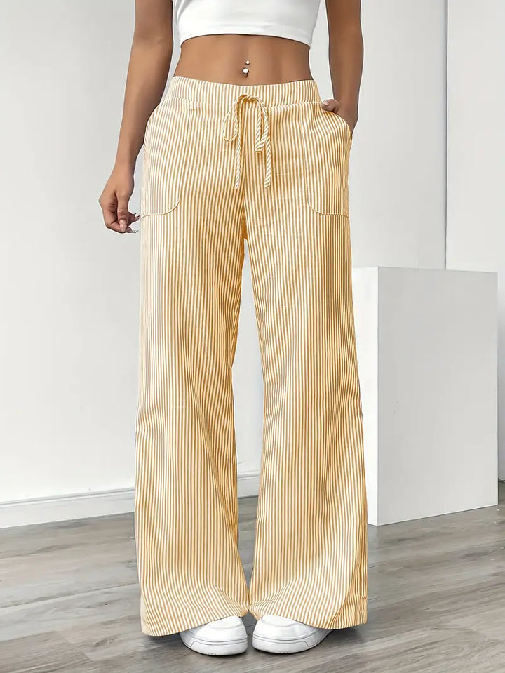 Elise™ Pantalon Rayé Décontracté