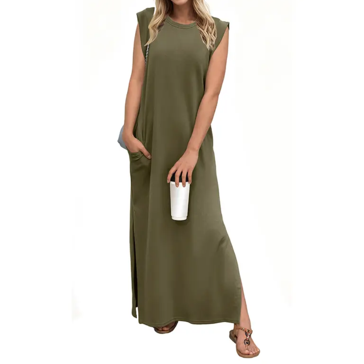 Wren™ – Robe Maxi Aérée avec Poches Fendues – Confort Absolu, Élégance au Quotidien