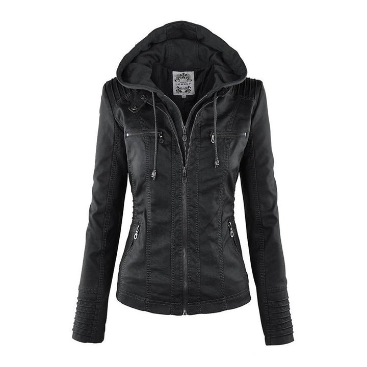 Callista hooded moto jacket