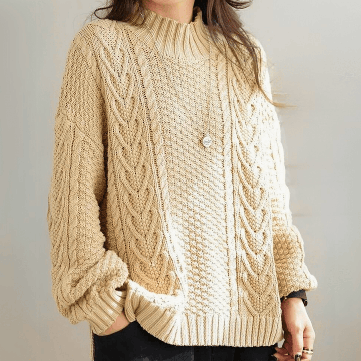 MADELEINE™ | Pull Tricoté à Mailles Torsadées