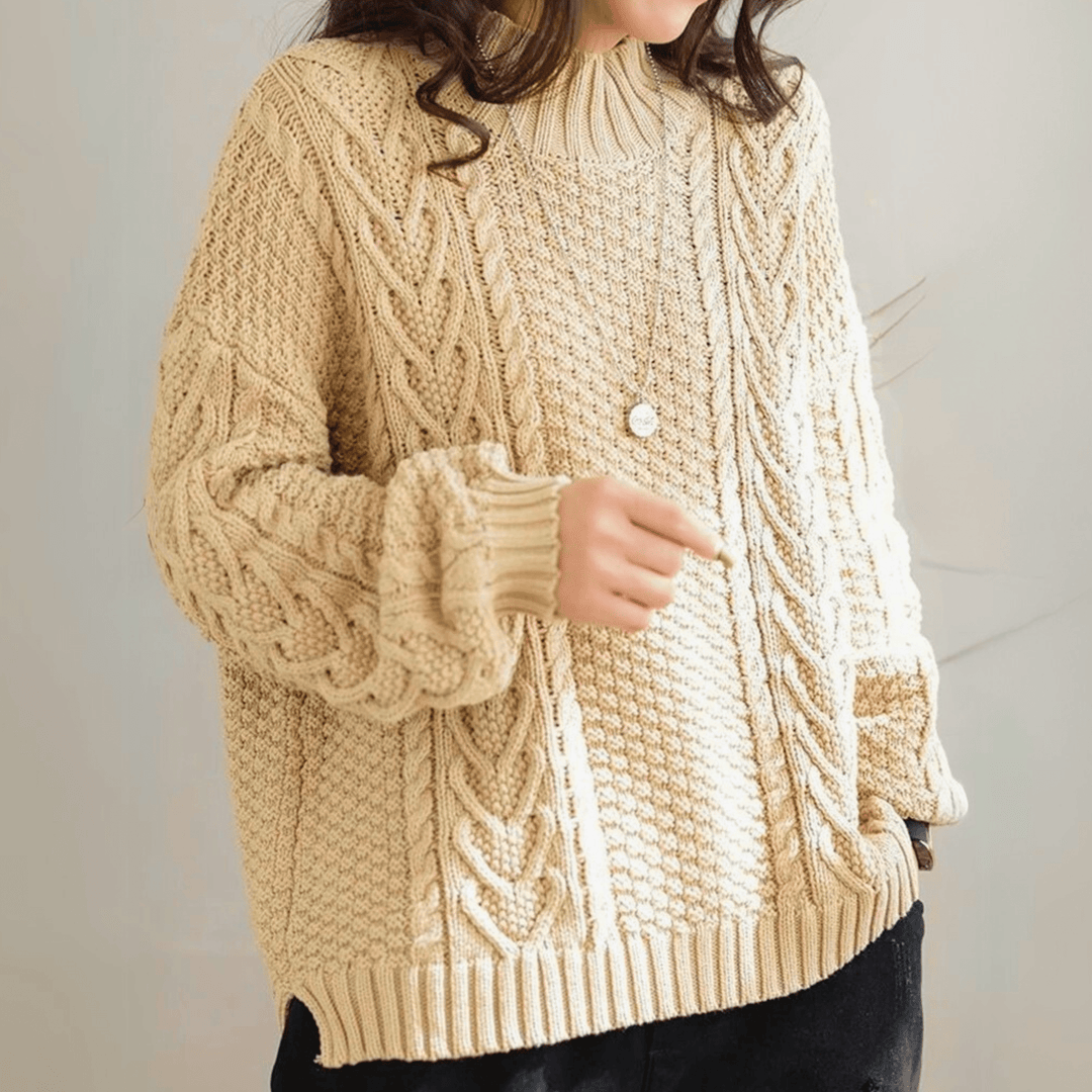 MADELEINE™ | Pull Tricoté à Mailles Torsadées