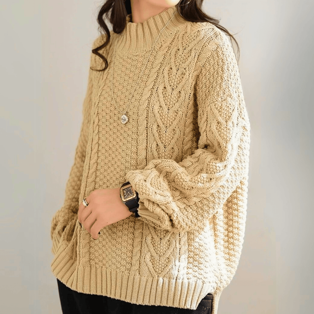 MADELEINE™ | Pull Tricoté à Mailles Torsadées