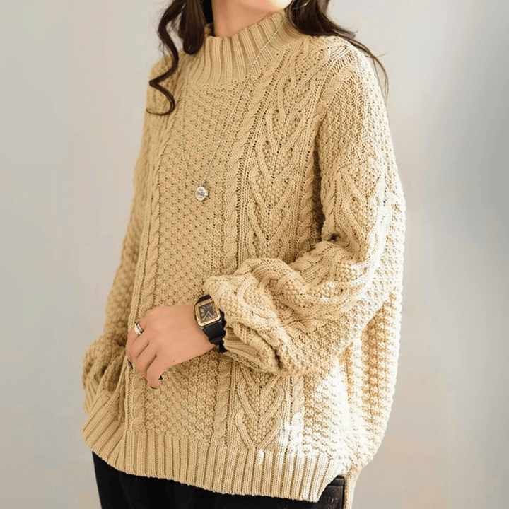 MADELEINE™ | Pull Tricoté à Mailles Torsadées