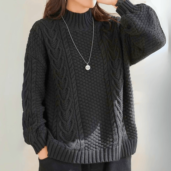 MADELEINE™ | Pull Tricoté à Mailles Torsadées