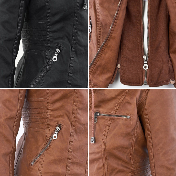 Callista hooded moto jacket