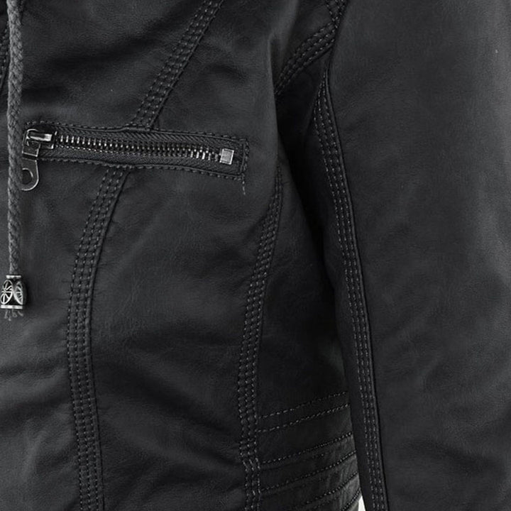 Callista hooded moto jacket