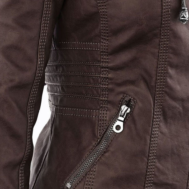 Callista hooded moto jacket