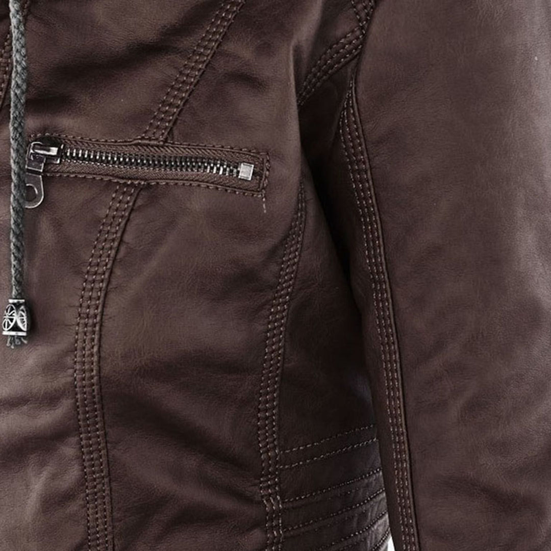 Callista hooded moto jacket