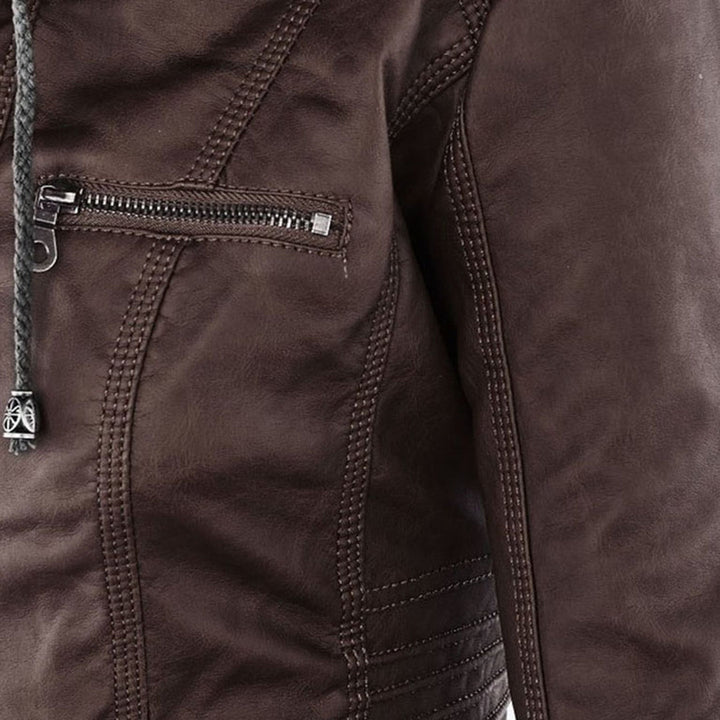 Callista hooded moto jacket